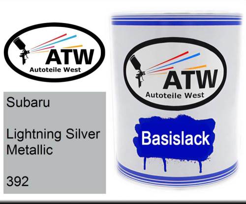 Subaru, Lightning Silver Metallic, 392: 1L Lackdose, von ATW Autoteile West.